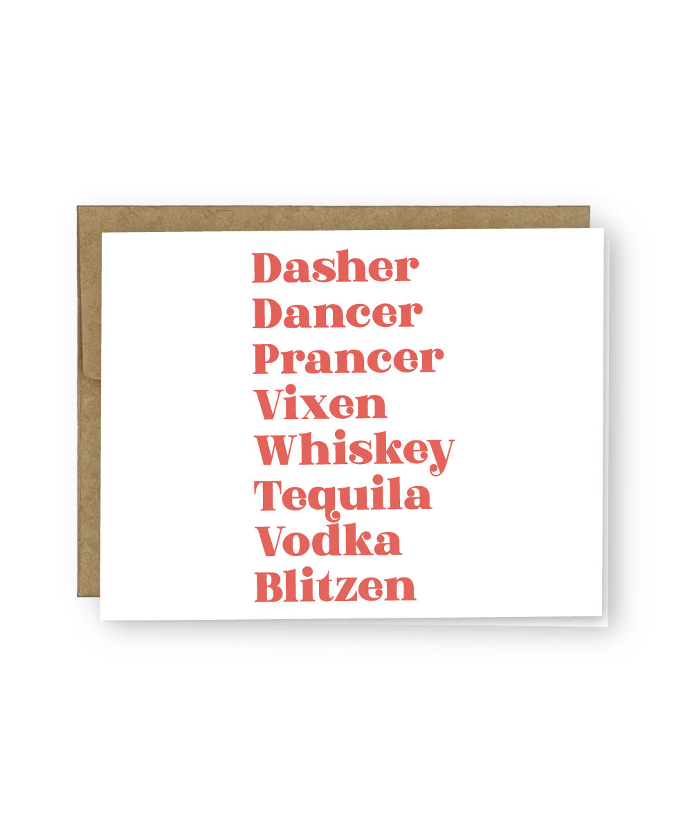 Dasher Blitzen Christmas Greeting Card