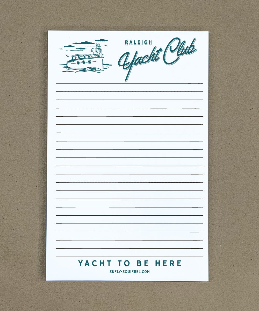 Raleigh Yacht Club Funny NC Notepad