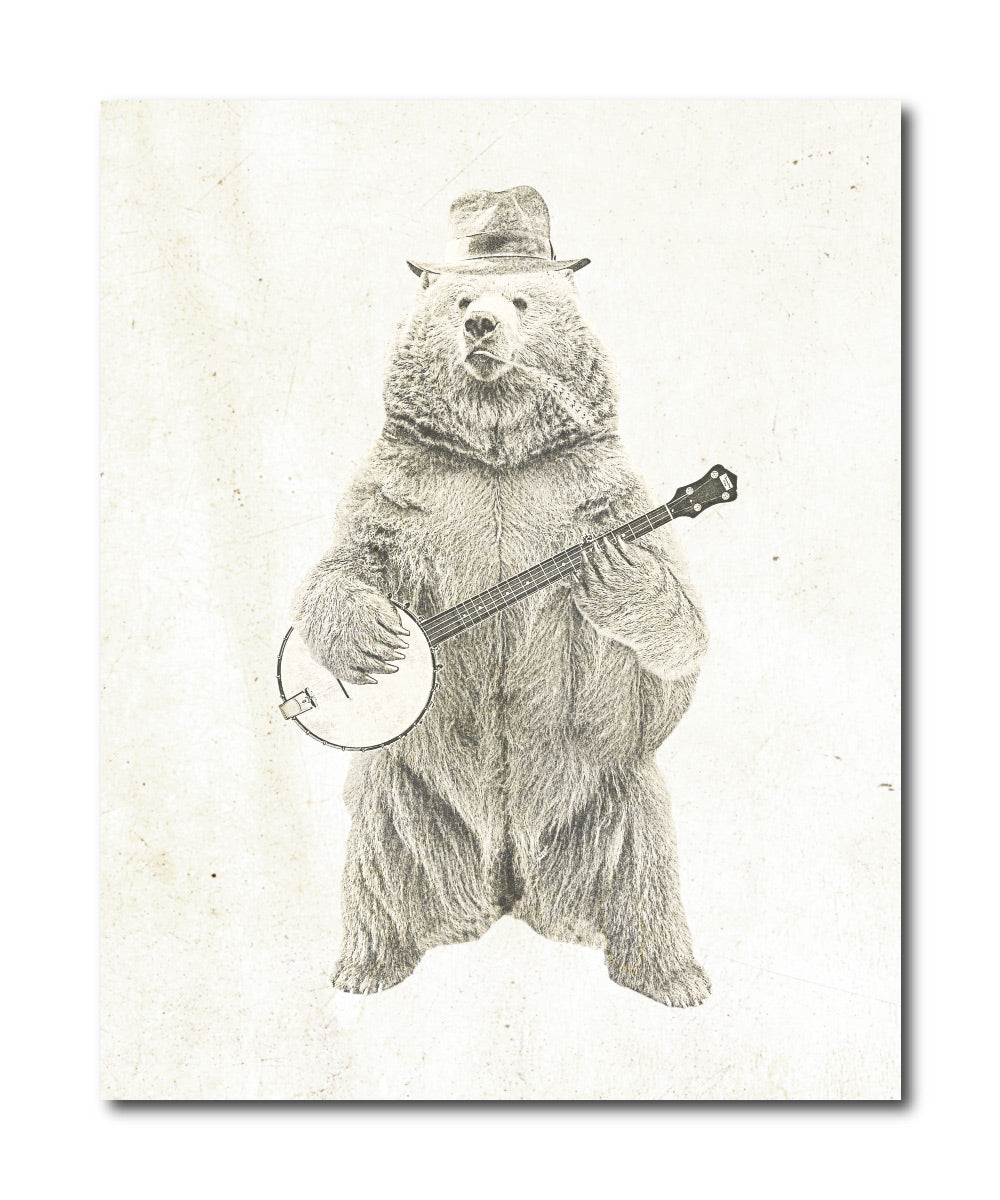 Vintage Banjo Bear 8x10 Print