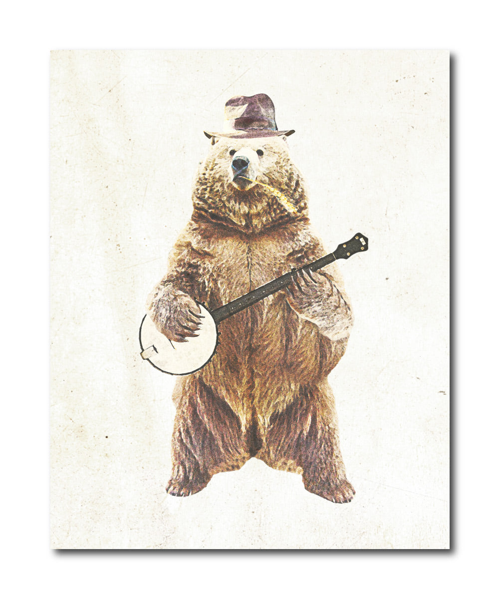 Vintage Banjo Bear 8x10 Color Print