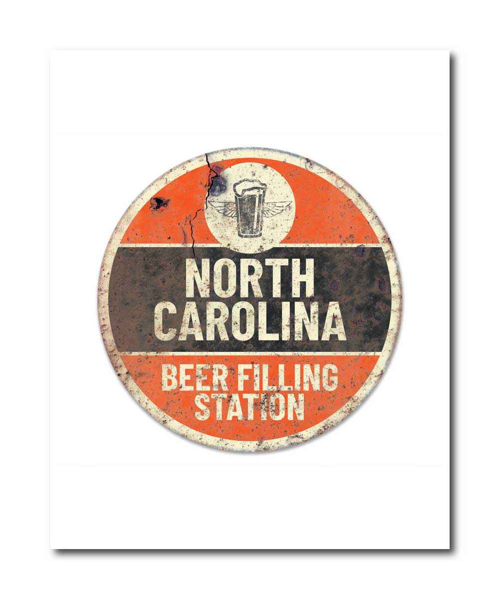 NC Beer Filling Station 8x10 Print