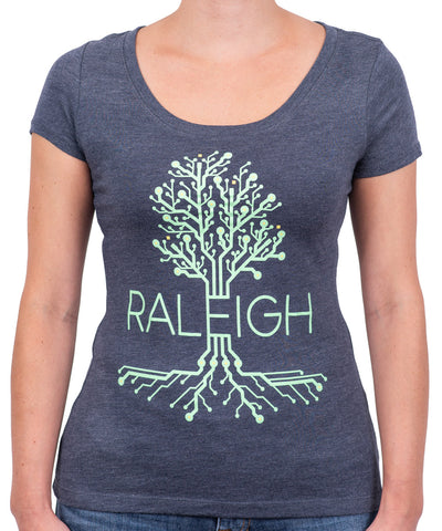 Raleigh Circuit Tree Scoop Neck T-Shirt
