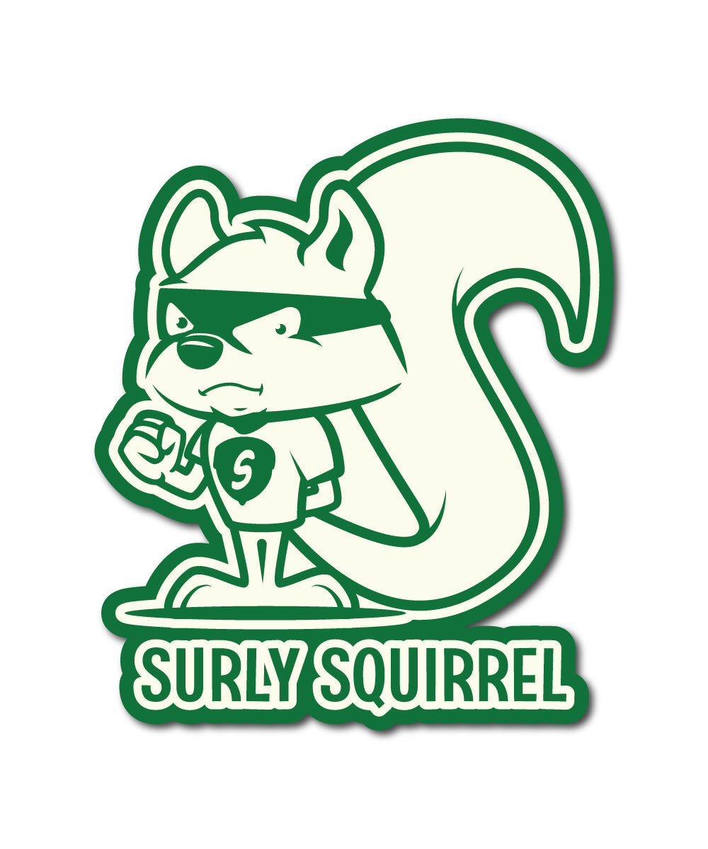 Surly Squirrel Superhero Sticker