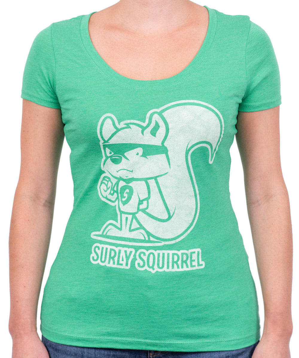 Surly Squirrel Superhero Scoop Neck T-Shirt